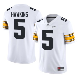 White Iowa College Football Anthony Hawkins Mens Game #5 Jerseys 133515-749