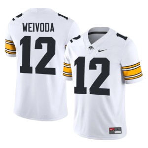 White Billy Weivoda College Football University of Iowa Athletics #12 Official Men's Jersey 172773-382