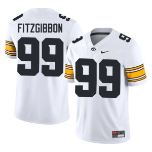 White Mens NCAA #99 Hawks Brad Fitzgibbon College Football Jerseys 252970-937