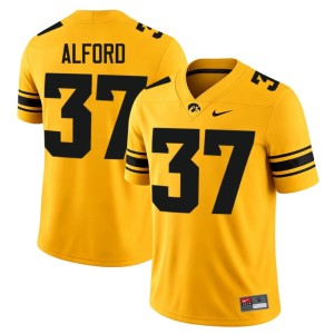 Gold NCAA College Football #37 Iowa Brayton Alford Men Jerseys 580712-516