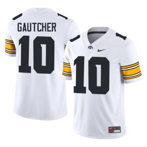 White NCAA Burke Gautcher Iowa Men's #10 College Football Jersey 184778-690