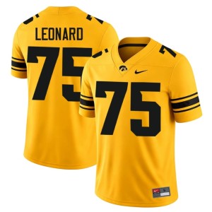 Gold College Football Cannon Leonard IOWA Hawkeyes NCAA Men #75 Jerseys 441186-698