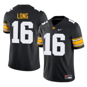 Black #16 UIowa College Football Chuck Long Embroidery Men's Jerseys 451942-354