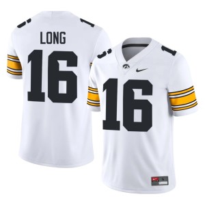 White Men Chuck Long #16 College Football High School University of Iowa Jerseys 593404-226
