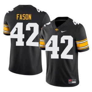 Black David Fason Player #42 Men's College Football Hawkeyes Jerseys 730049-621