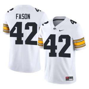 White University of Iowa #42 Mens College Football David Fason Player Jerseys 754127-140