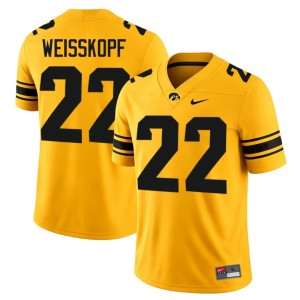 Gold Derek Weisskopf Official College Football Iowa Men's #22 Jerseys 308494-252