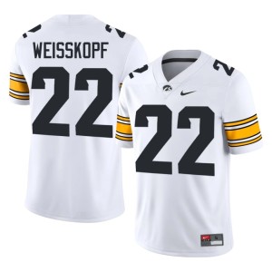 White Mens #22 2026-27 Derek Weisskopf Iowa College Football Jerseys 785488-108