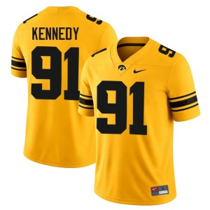 Gold #91 College Football Mens Devan Kennedy Game Iowa Jerseys 809979-229