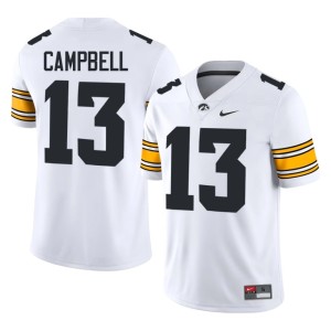 White Drew Campbell #13 Embroidery University of Iowa Athletics Men's College Football Jersey 728206-736