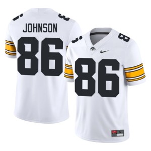 White #86 UIowa Eli Johnson High School Men College Football Jerseys 161844-503