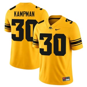 Gold #30 Mens Eli Kampman U of I College Football High School Jerseys 751922-763