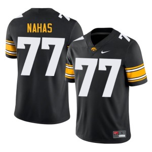Black Men Embroidery UIowa George Nahas #77 College Football Jersey 356658-887
