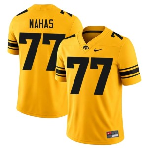 Gold George Nahas College Football Game #77 Hawkeyes Men's Jerseys 241339-974