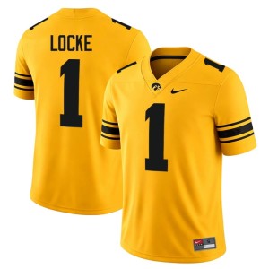 Gold UIowa Embroidery College Football #1 Gordon Locke Men Jersey 103108-420