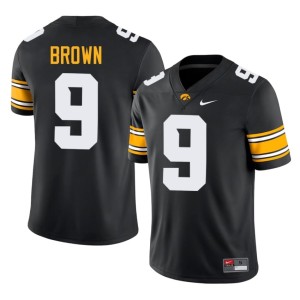Black Stitched #9 College Football Men Hank Brown Iowa Jerseys 987442-931