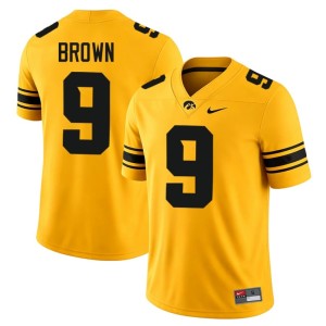 Gold Game #9 Hank Brown Men's College Football IOWA Jerseys 271986-401