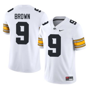 White 2026 Hank Brown College Football #9 Mens Iowa Jerseys 384795-222