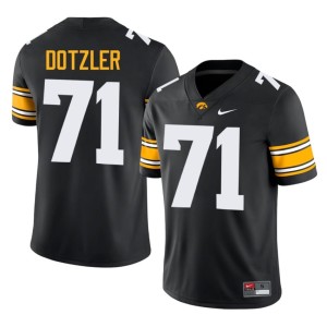 Black Mens #71 Iowa Hawkeyes College Football Jack Dotzler Embroidery Jerseys 729913-262