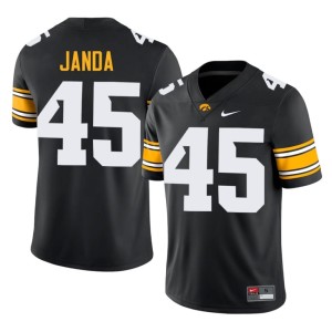 Black Mens Jack Janda University of Iowa #45 College Football Replica Jerseys 979278-833
