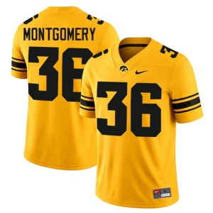 Gold #36 College Football Jayden Montgomery Men UIowa High School Jersey 263848-997