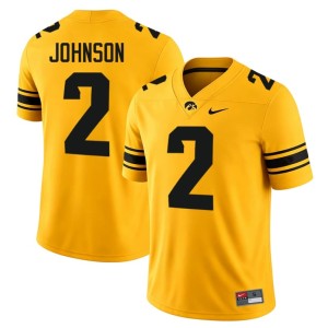Gold Kaleb Johnson Official Mens #2 U of I College Football Jersey 859385-241