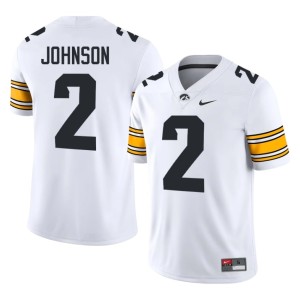 White #2 Men IOWA Kaleb Johnson Game College Football Jerseys 958768-977