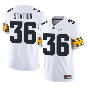 White Larry Station #36 Iowa College Football Player Men's Jerseys 559739-413