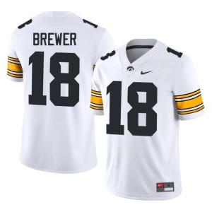 White #18 Iowa College Football Luke Brewer NCAA Mens Jersey 210873-797