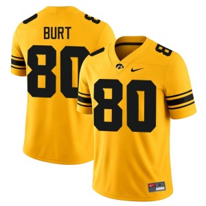 Gold UIowa Men Michael Burt #80 High School College Football Jerseys 797128-869