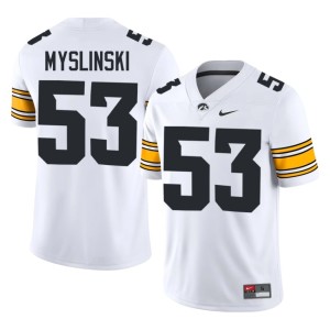 White #53 Michael Myslinski Limited University of Iowa Athletics Mens College Football Jersey 188984-907