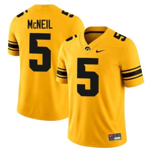 Gold College Football Men's #5 Nathan McNeil University of Iowa High School Jerseys 653508-938
