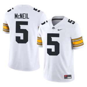 White Mens #5 College Football Embroidery Nathan McNeil Iowa Jerseys 952259-624