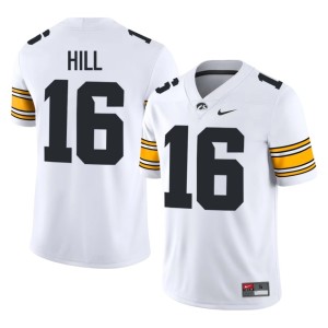 White Ronnie Hill Iowa Hawkeyes College Football #16 University Men's Jerseys 438877-451