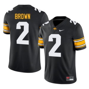 Black Mens #2 Tyler Brown Embroidery College Football Iowa Jerseys 813904-589