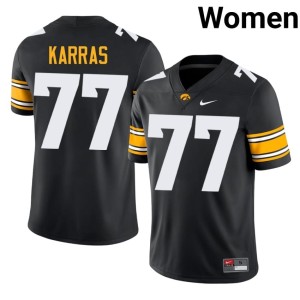 Black University IOWA Women College Football #77 Alex Karras Jersey 862728-642