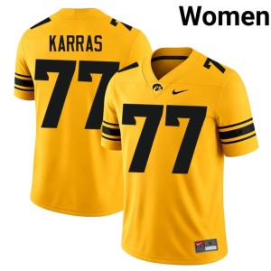 Gold NCAA #77 Womens Alex Karras Hawks College Football Jerseys 293216-282