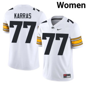 White #77 Iowa High School College Football Womens Alex Karras Jersey 441496-118