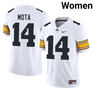 White College Football Limited IOWA Hawkeyes #14 Alex Mota Women Jersey 569853-708