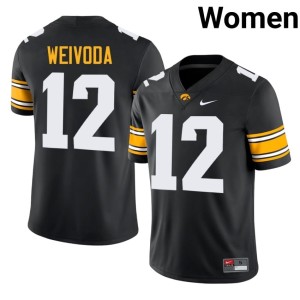 Black #12 Limited Iowa Billy Weivoda Women's College Football Jerseys 270229-549