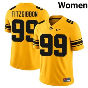 Gold Game Iowa Brad Fitzgibbon Women College Football #99 Jerseys 295984-341