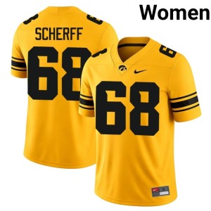 Gold #68 College Football Iowa Women Limited Brandon Scherff Jersey 247848-645