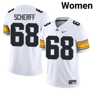 White #68 Women Brandon Scherff UIowa Official College Football Jerseys 567302-602