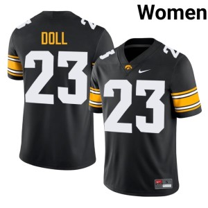 Black High School IOWA Hawkeyes #23 College Football Women Brevin Doll Jersey 375065-973
