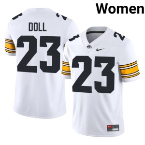 White #23 Stitched Brevin Doll College Football Iowa Womens Jersey 454325-873