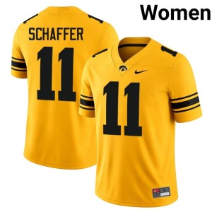 Gold U of I Stitched #11 College Football Brody Schaffer Women's Jersey 140041-862