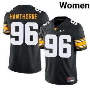 Black College Football NCAA Hawkeyes Bryce Hawthorne #96 Women Jersey 498317-327