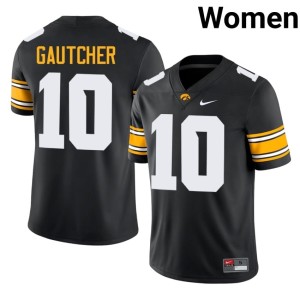 Black University of Iowa Athletics Womens Stitched Burke Gautcher College Football #10 Jerseys 368823-164