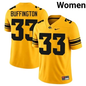 Gold Hawks #33 College Football Limited Cam Buffington Womens Jersey 460991-766