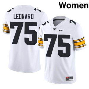 White Game #75 Women's College Football Cannon Leonard University of Iowa Athletics Jersey 709860-281